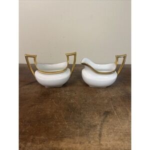 Vintage Bavaria Gold Trim Creamer And Sugar Art Deco *please read*